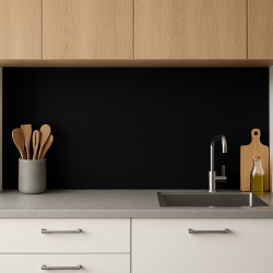Crédence de cuisine noir sur mesure. Livraison gratuite !