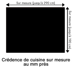 Crédence de cuisine noir sur mesure. Livraison gratuite !
