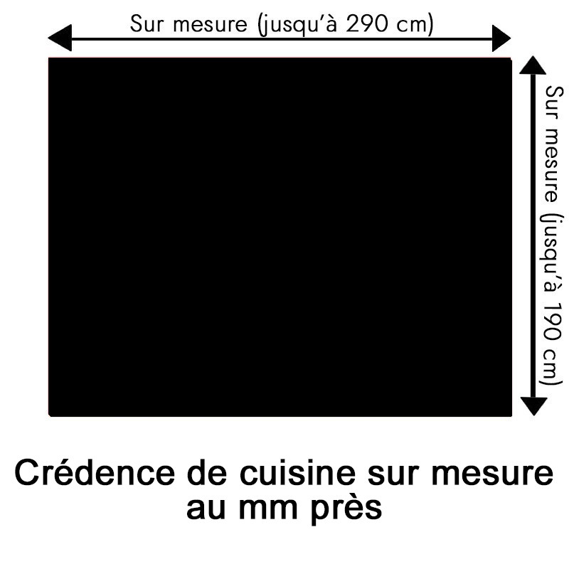 Crédence de cuisine noir sur mesure. Livraison gratuite !