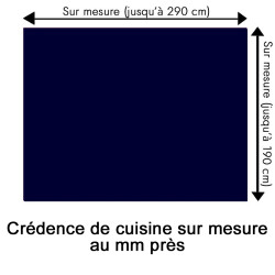 Crédence de cuisine bleu foncé sur mesure. Livraison gratuite !