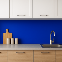 Crédence de cuisine bleu sur mesure. Livraison gratuite !