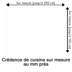 Crédence de cuisine blanc sur mesure. Livraison gratuite !