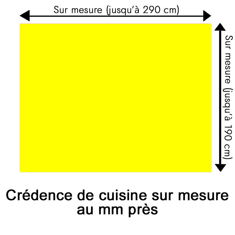 Crédence de cuisine jaune sur mesure. Livraison gratuite !