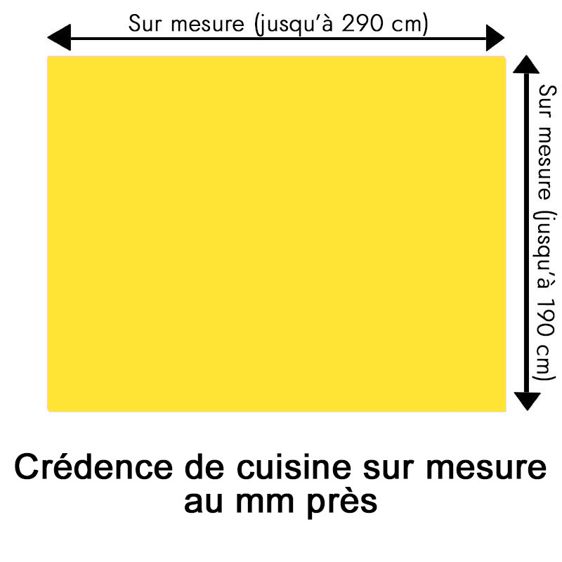 Crédence de cuisine jaune impérial sur mesure. Livraison gratuite !