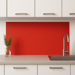 Crédence de cuisine rouge sur mesure. Livraison gratuite !