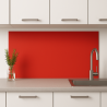 Crédence de cuisine rouge sur mesure. Livraison gratuite !