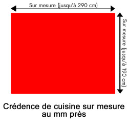 Crédence de cuisine rouge sur mesure. Livraison gratuite !