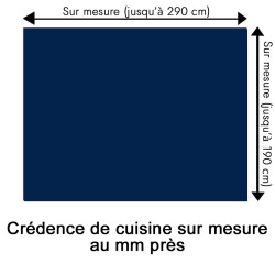 Crédence de cuisine bleu marine sur mesure. Livraison gratuite !