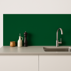Crédence de cuisine vert foncé sur mesure. Livraison gratuite !