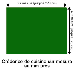 Crédence de cuisine vert bouteille sur mesure. Livraison gratuite !