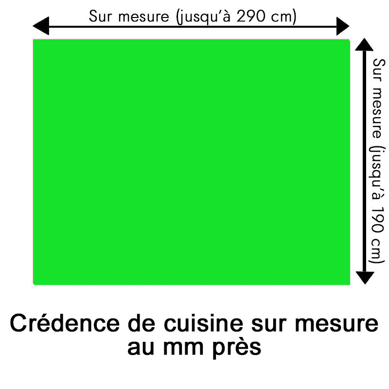 Crédence de cuisine vert citron sur mesure. Livraison gratuite !