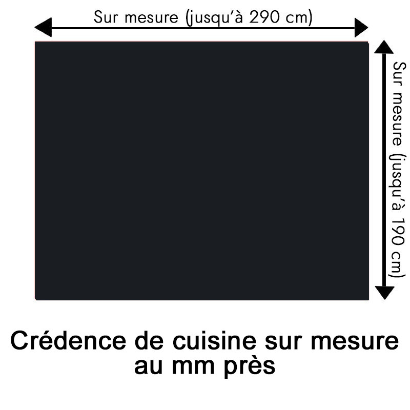 Crédence de cuisine gris foncé sur mesure. Livraison gratuite !