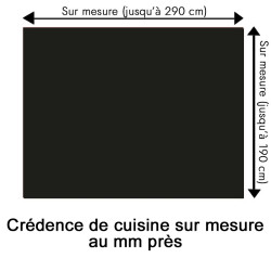 Crédence de cuisine noir corbeau sur mesure. Livraison gratuite !