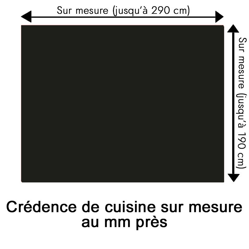 Crédence de cuisine noir corbeau sur mesure. Livraison gratuite !