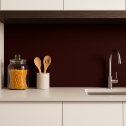 Crédence de cuisine brun foncé sur mesure. Livraison gratuite !