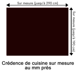 Crédence de cuisine brun foncé sur mesure. Livraison gratuite !
