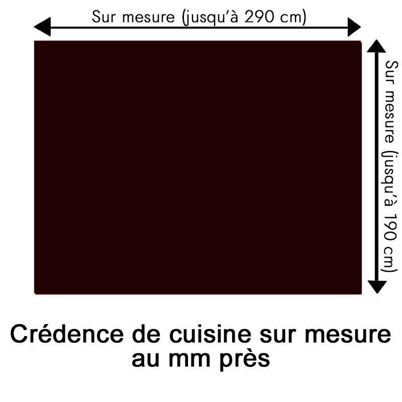 Crédence de cuisine brun foncé sur mesure. Livraison gratuite !