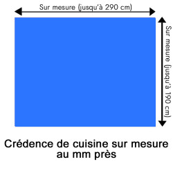 Crédence de cuisine bleu électrique sur mesure. Livraison gratuite !