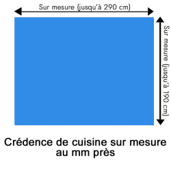 Crédence de cuisine bleu roi sur mesure. Livraison gratuite !
