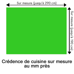 Crédence de cuisine vert pomme sur mesure. Livraison gratuite !