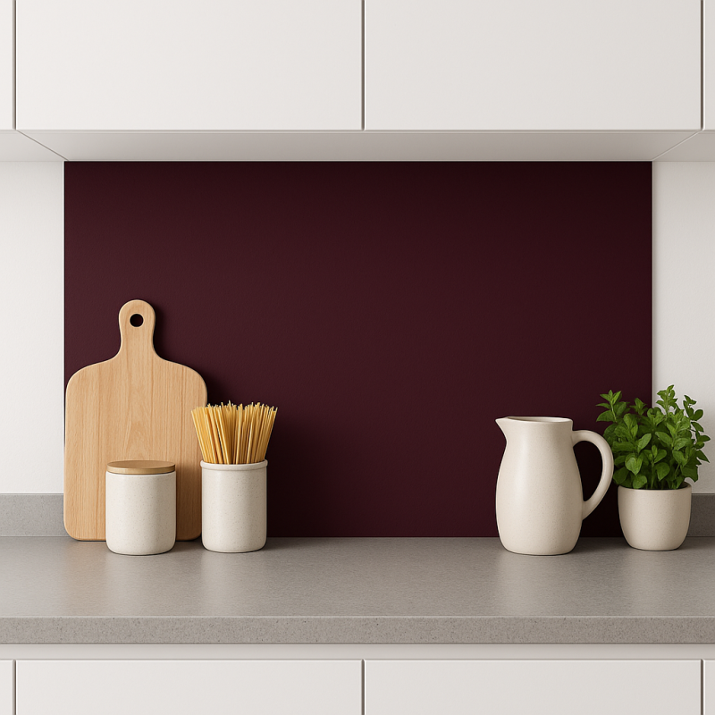 Crédence de cuisine aubergine sur mesure. Livraison gratuite !