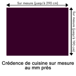 Crédence de cuisine aubergine sur mesure. Livraison gratuite !