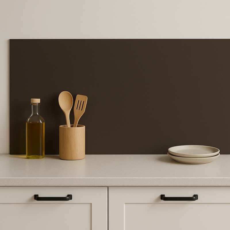 Crédence de cuisine gris taupe sur mesure. Livraison gratuite !