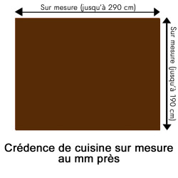 Crédence de cuisine marron foncé sur mesure. Livraison gratuite !