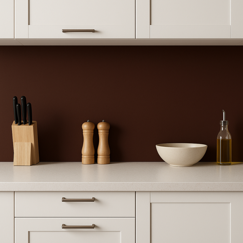 Crédence de cuisine marron sur mesure. Livraison gratuite !