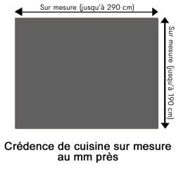 Crédence de cuisine gris sur mesure. Livraison gratuite !