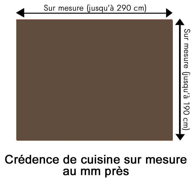 Crédence de cuisine cacao sur mesure. Livraison gratuite !
