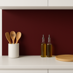 Crédence de cuisine lie de vin sur mesure. Livraison gratuite !