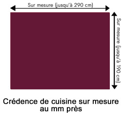 Crédence de cuisine lie de vin sur mesure. Livraison gratuite !