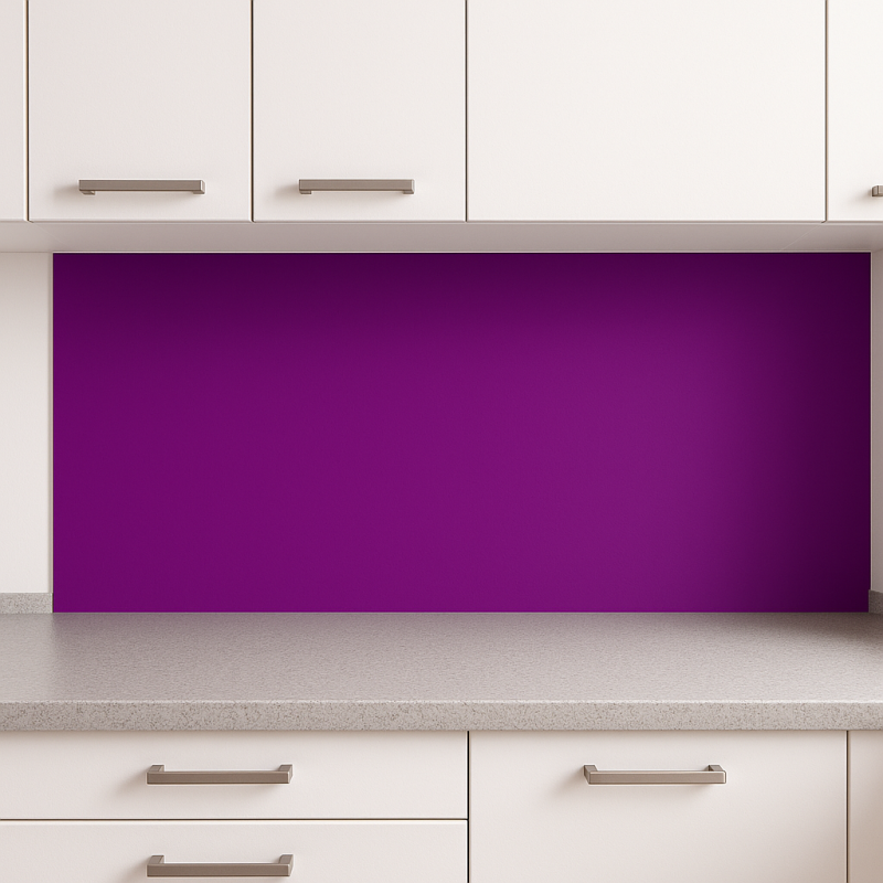 Crédence de cuisine violet sur mesure. Livraison gratuite !