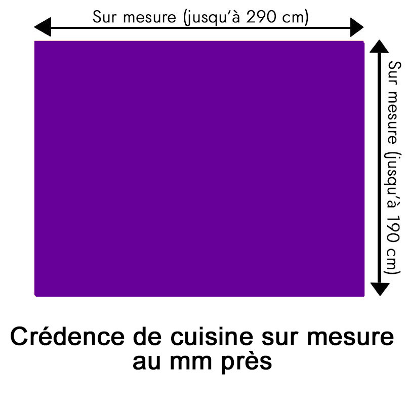 Crédence de cuisine violet sur mesure. Livraison gratuite !