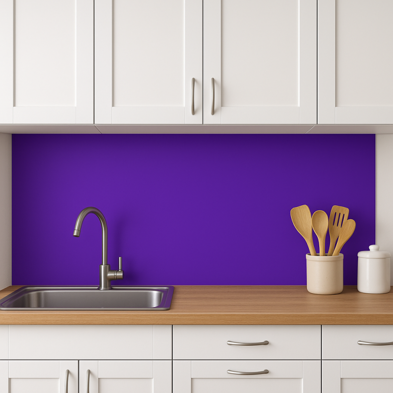 Crédence de cuisine mauve foncé sur mesure. Livraison gratuite !