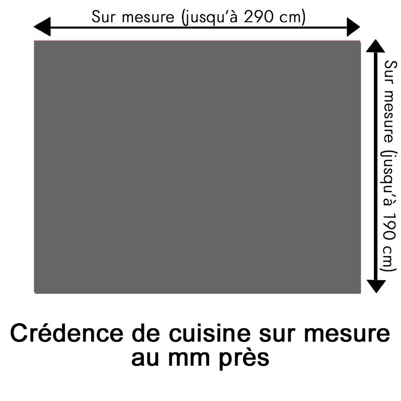 Crédence de cuisine gris plomb sur mesure. Livraison gratuite !