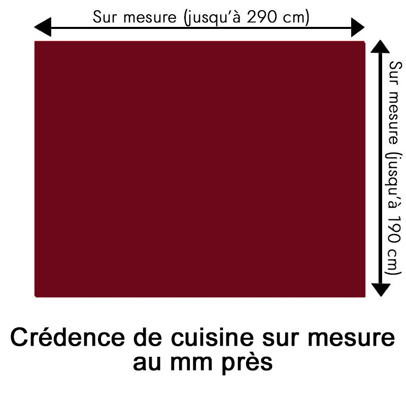Crédence de cuisine bordeaux sur mesure. Livraison gratuite !