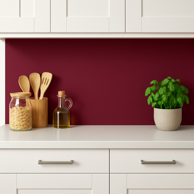Crédence de cuisine prune sur mesure. Livraison gratuite !