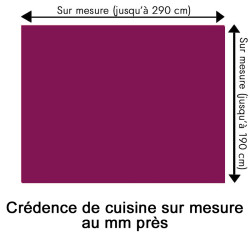 Crédence de cuisine prune sur mesure. Livraison gratuite !