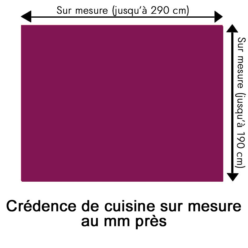Crédence de cuisine prune sur mesure. Livraison gratuite !