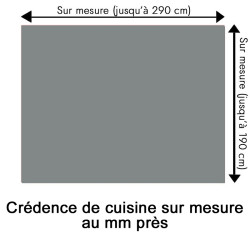 Crédence de cuisine gris titane sur mesure. Livraison gratuite !