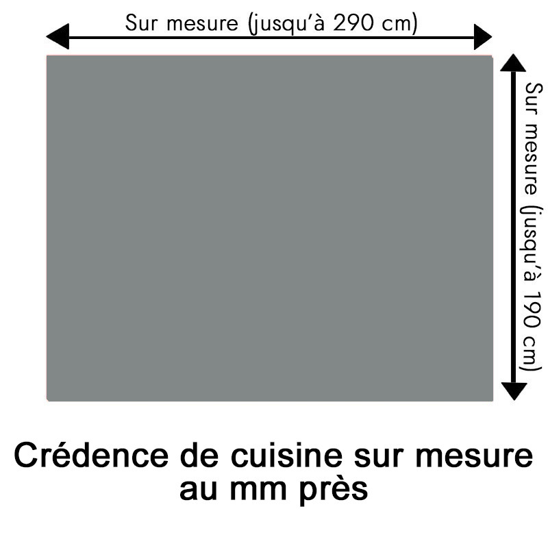 Crédence de cuisine gris titane sur mesure. Livraison gratuite !