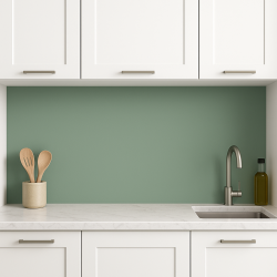Crédence de cuisine vert céladon sur mesure. Livraison gratuite !