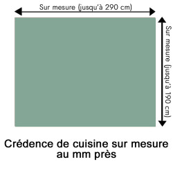 Crédence de cuisine vert céladon sur mesure. Livraison gratuite !