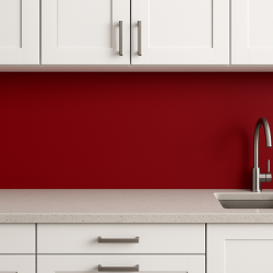 Crédence de cuisine rouge brique sur mesure. Livraison gratuite !