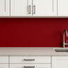 Crédence de cuisine rouge brique sur mesure. Livraison gratuite !