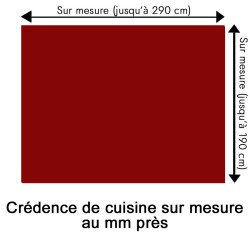 Crédence de cuisine rouge brique sur mesure. Livraison gratuite !