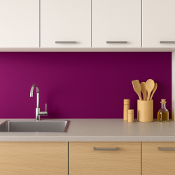 Crédence de cuisine violet foncé sur mesure. Livraison gratuite !