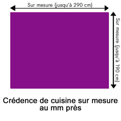Crédence de cuisine violet foncé sur mesure. Livraison gratuite !